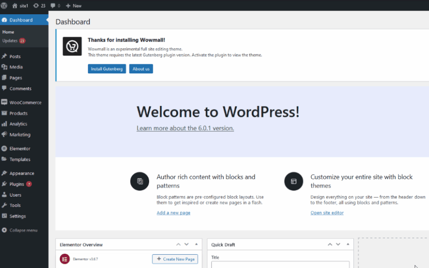 Access WordPress full site editor