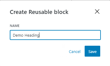 Naming the reusable block