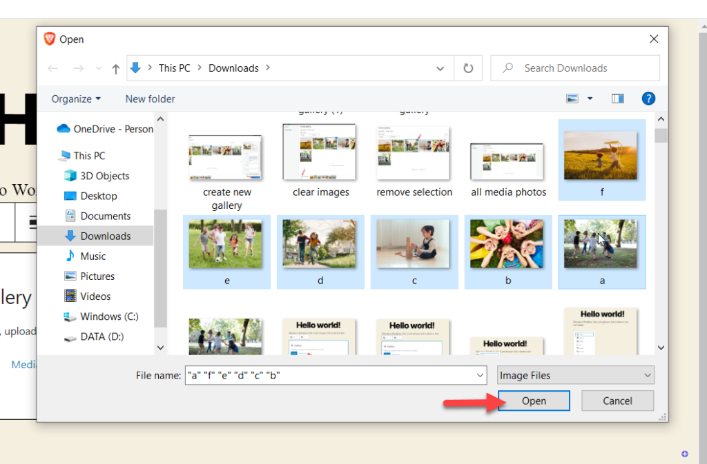 add images to gutenberg image gallery block