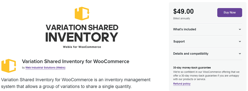 preview image for Variation Shared inventory for WooCommerce plugin