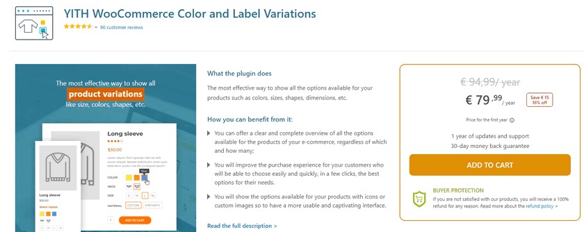 preview image for YITH WooCommerce Color and Label variations