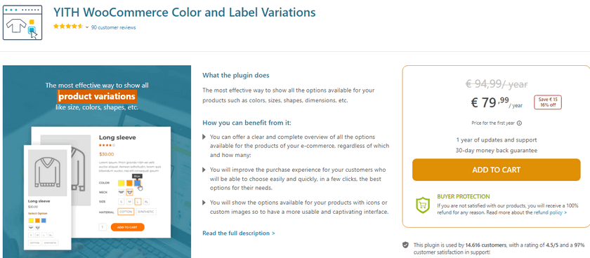 YITH WooCommerce color and label variations preview image