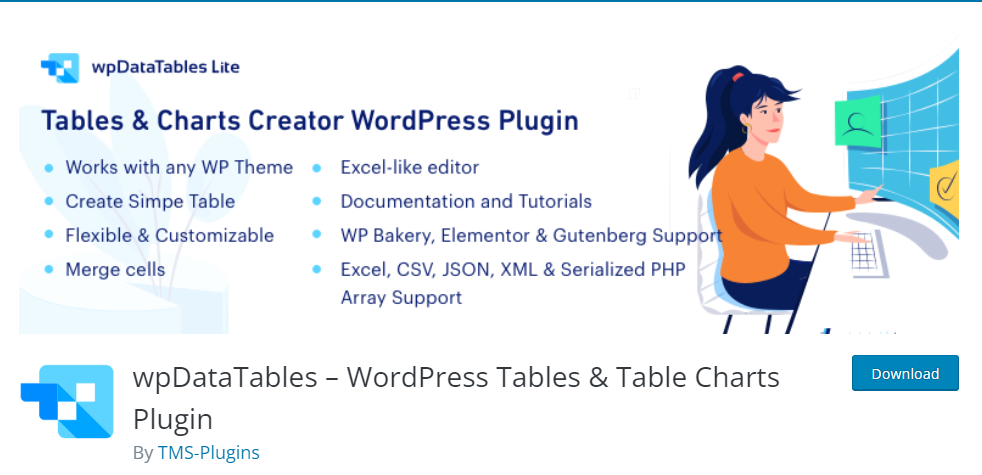 wpdatatables - best wordpress table plugins